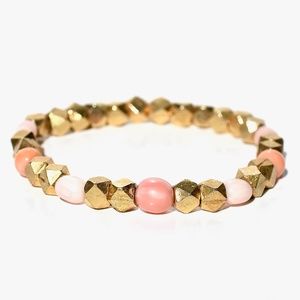 18k Vermeil Natural Coral Stretch Bracelet